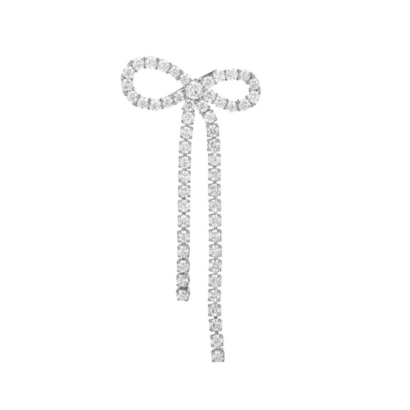 Ribbon Bow Ear Cuff Platinum Plated Ear Clip Ear Claw - Picture 1 of 9